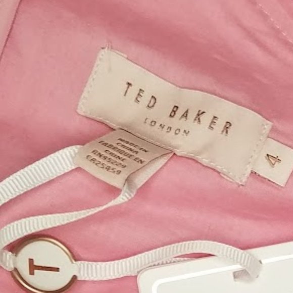 Ted Baker Kallii One Shoulder Pink Asymmetric Cotton Dress Size M NWT - Picture 7 of 8